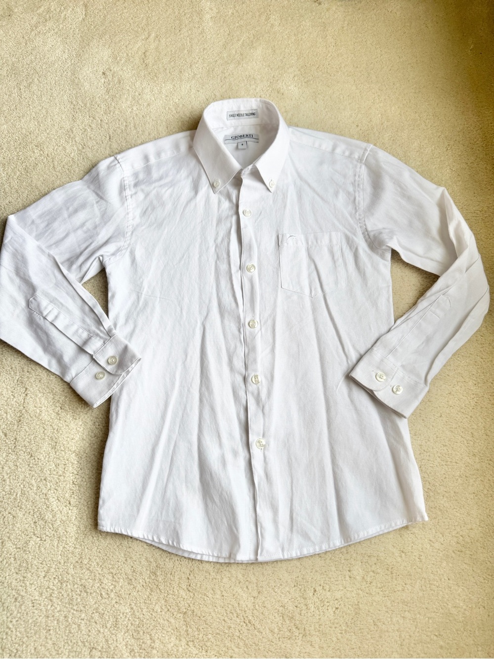 Gioberti White Button Down Long Sleeve Dress Shirt Size 8